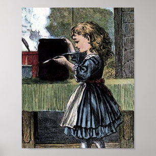 Poster Goldilocks Tasting the Food Vintage Illustration