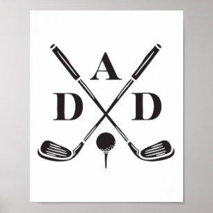 Poster Golf Best Papa Par Par Papa Golfer Fête des pères 