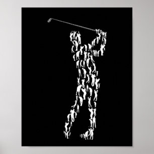 Poster golf cadeau golf swing fer tee