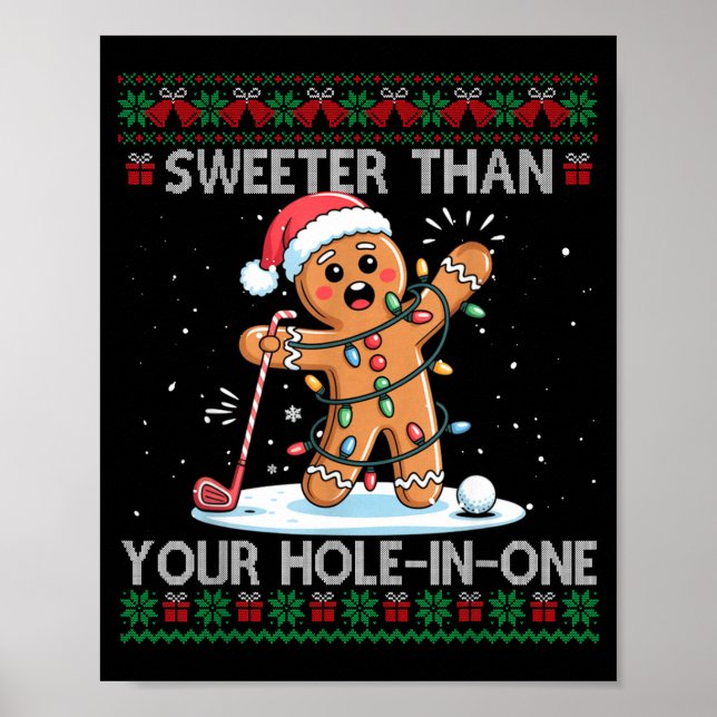 Poster Golf Christmas Gingerbread Sweeter Than Your Hole- (Devant)