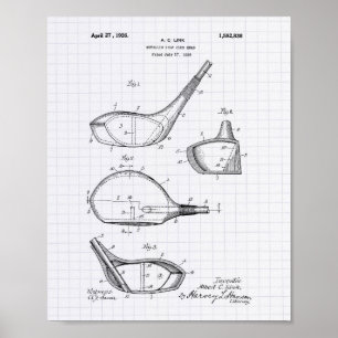 Poster Golf Club 1926 Art Brevet - Poivre Lined