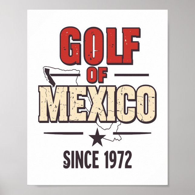 Poster Golf de Mexico avec Vintage (Devant)