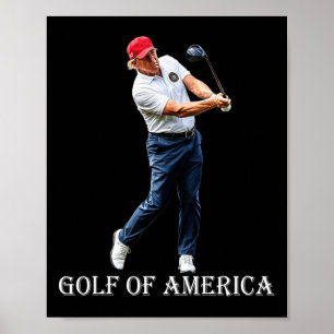 Poster Golf Drôle d'Amérique Donald Trump