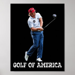 Poster Golf drôle d'Amérique Donald Trump 1