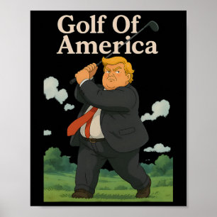 Poster Golf Drôle d'Amérique Donald Trump jeu de mots