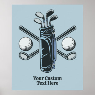 Poster Golf du texte et des couleurs personnalisés