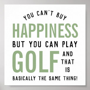 Poster Golf est le bonheur Funny Golf Lover cadeaux