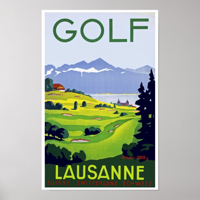 Poster Golf ~ Lausanne (Devant)