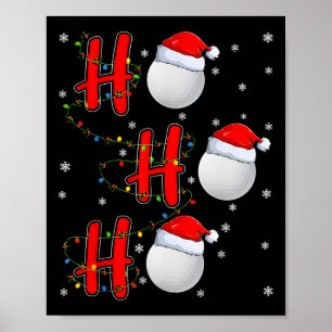 Poster Golf Ll Père Noël Chapeau Ho Ho Ho Hommes Femmes N