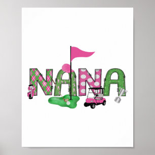 Poster Golf Nana Pink Trou En Un Golf 1ère Fille Annivers