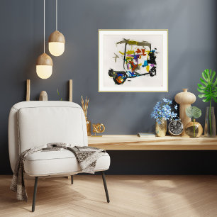 Poster Golf Panier Composition II - Art en toile Imprimer