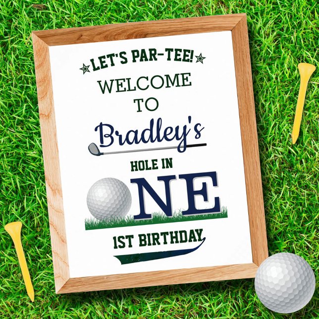 Poster Golf PAR-TEE 1er anniversaire Bienvenue (Créateur téléchargé)