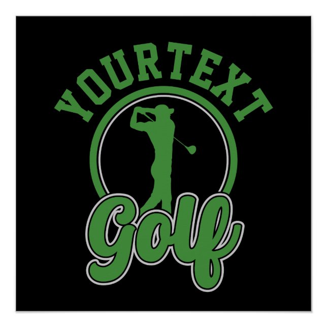 Poster Golf personnalisé AJOUTER NOM Retro Pro Golfer Swi (Devant)
