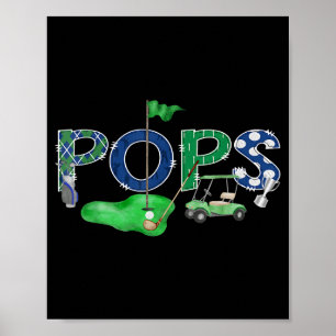 Poster Golf pops trou en un golf 1er anniversaire garçon
