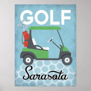 Poster Golf Sarasota Floride - Voyage Rétro Vintage