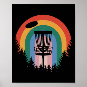 Poster Golf sur disque rétro vintage