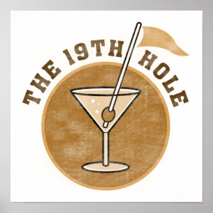 Poster Golf T-shirts et cadeaux 19th Hole