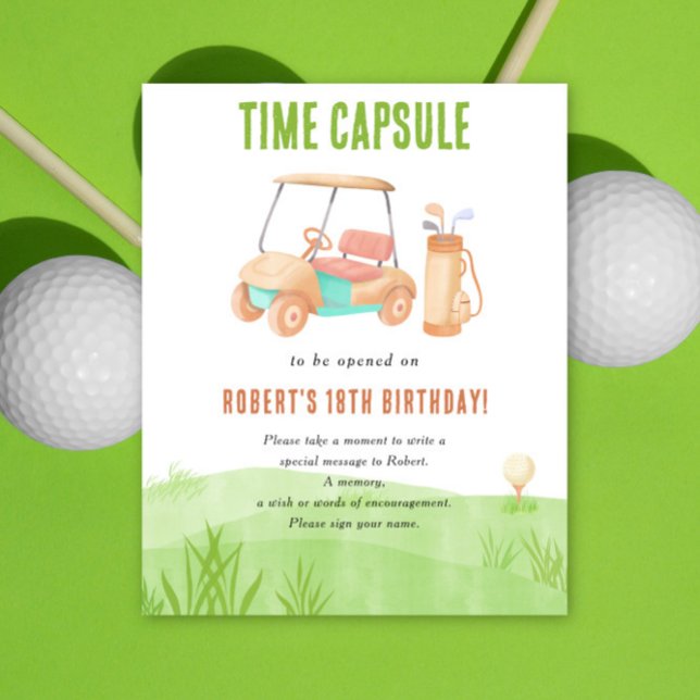 Poster Golf Time Capsule 1st birthday  (Créateur téléchargé)
