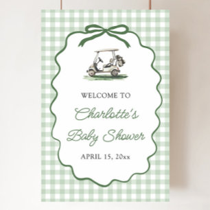 Poster Golf Vert Nouveau au Club Baby Shower Bienvenue