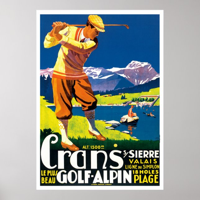 Poster Golf vintage en Suisse (Devant)