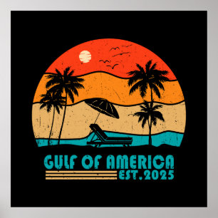 Poster Golfe d'Amérique conception patriotique vintage-am