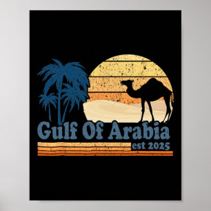 Poster Golfe d'Arabie 2025 Trump Golfe Arabique Drôle P