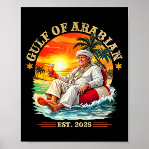 Poster Golfe D'Arabie Est 2025 Trump Vintage Persi Drôle