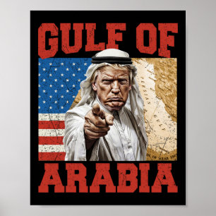 Poster Golfe D'Arabie vintage Est 2025 Rétro Golfe D'Arab