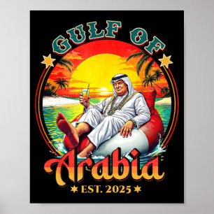 Poster Golfe D'Arabie vintage Est 2025 Rétro Golfe D'Arab