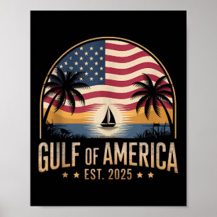 Poster Golfe Des États-Unis Amérique 2025 Vintage Retro A