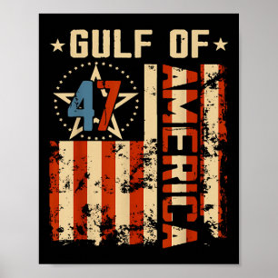 Poster Golfe Des Etats-Unis Drapeau Américain Drôle Drôle