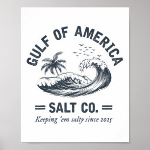 Poster Golfe des Etats-Unis Salé depuis 2025 Drôle Mexiqu