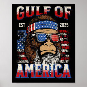 Poster Golfe des États-Unis Trump Funny Bigfoot Mexique