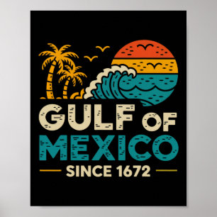 Poster Golfe Du Mexique Depuis 1672 T-shirt Vintage Retro