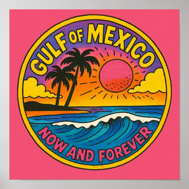 Poster Golfe du Mexique maintenant et l'art océanique (Devant)