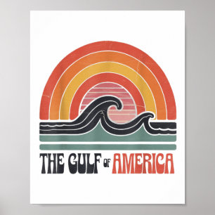 Poster Golfe Rétro D'Amérique Du Sud Le Golfe Du Mexique