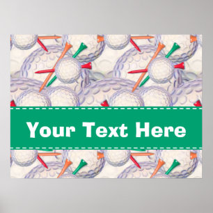 Poster Golfer ; balles de golf et Motif Tee - shirt