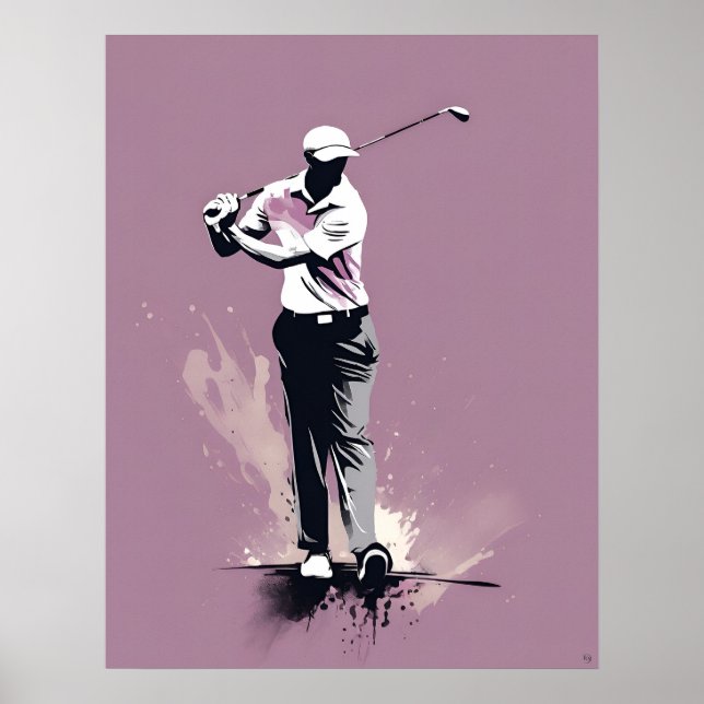 Poster Golfer - Golf Art Imprimer (Devant)