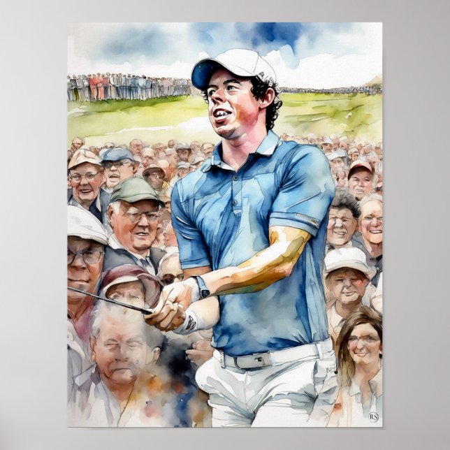 Poster Golfer - Golf Art Imprimer (Devant)