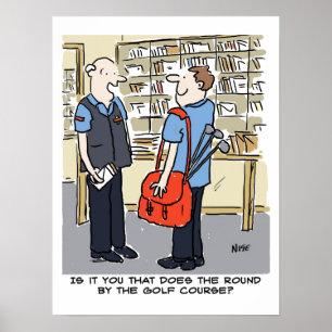 Poster Golfer Postman aime le dessin sur le golf