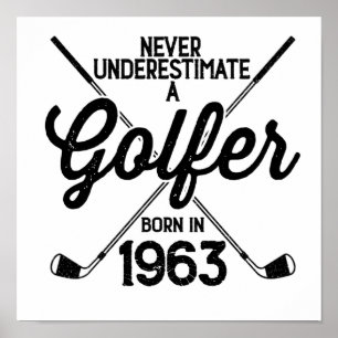 Poster Golfeur de 60 ans Golfing de 1963 de 60e Golfeur