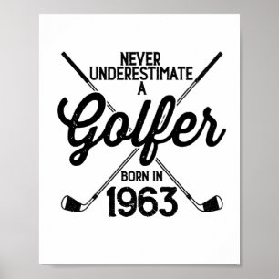 Poster Golfeur de 60 ans Golfing de 1963 de 60e Golfeur