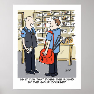 Poster Golfeur Facteur Aime Dessin Animé Golf