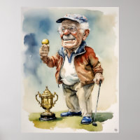 Golfeur senior - Art Golf Imprimer