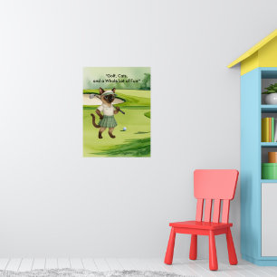 Poster Golfeur sur le green pour les amoureux des chats s