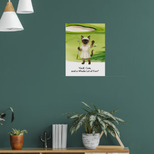 Poster Golfeur sur le green pour les amoureux du chat sia