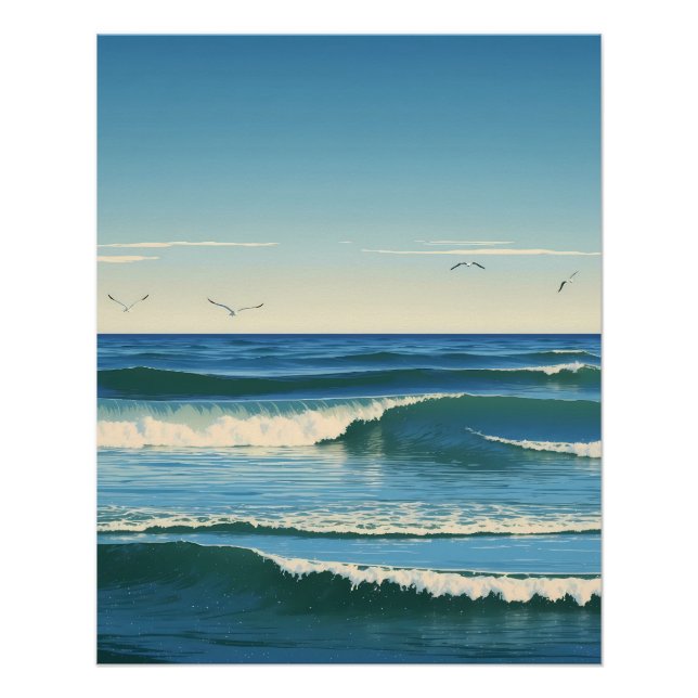 Poster Golven Dansende sous le ciel (Devant)