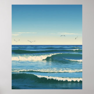 Poster Golven Dansende sous le ciel