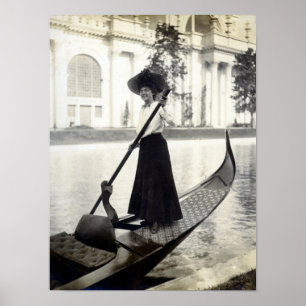 Poster Gondola Girl, 1904 St Louis Exposition,