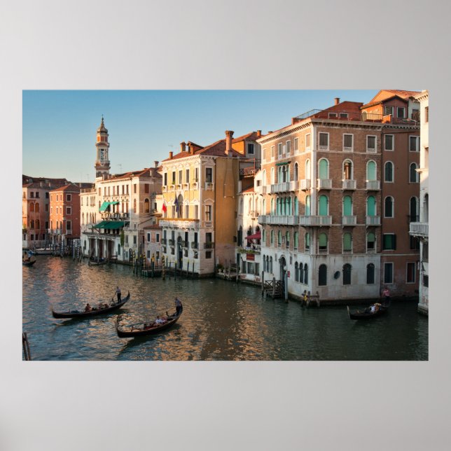 Poster Gondolas sur le canal Venice Italie (Devant)